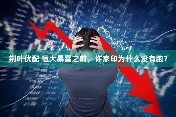 荆叶优配 恒大暴雷之前，许家印为什么没有跑？